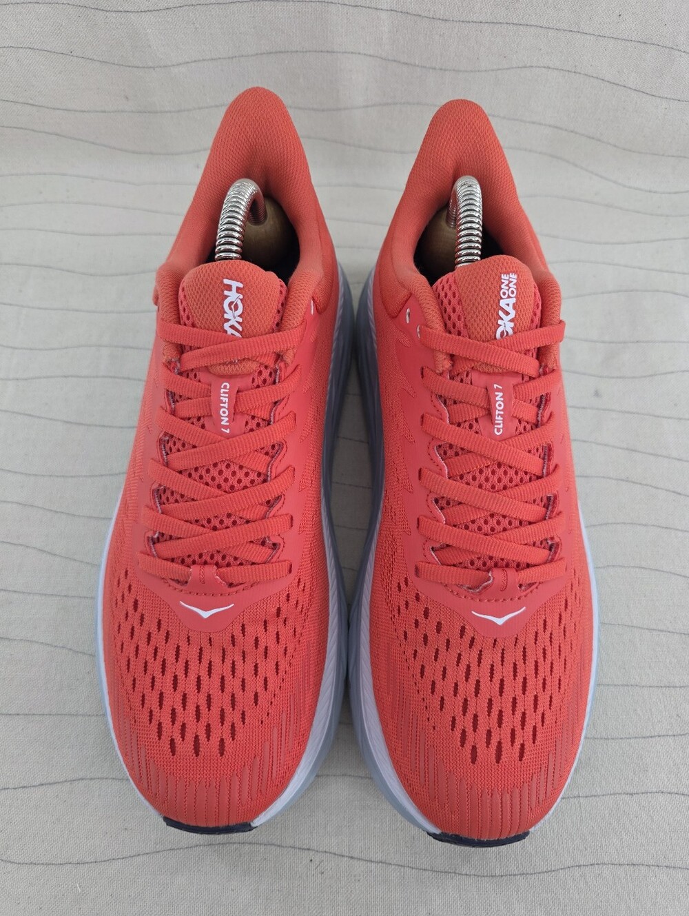 Hoka One One Womens Clifton 7 Coral Gray Running Shoes 1110509 HCWH Size 8 - Picture 3 of 11